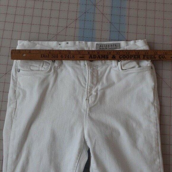 All Saints Jeans Womens‎ Size 31 Grace White Stretchy Skinny Mid Rise Stretch - Picture 7 of 8